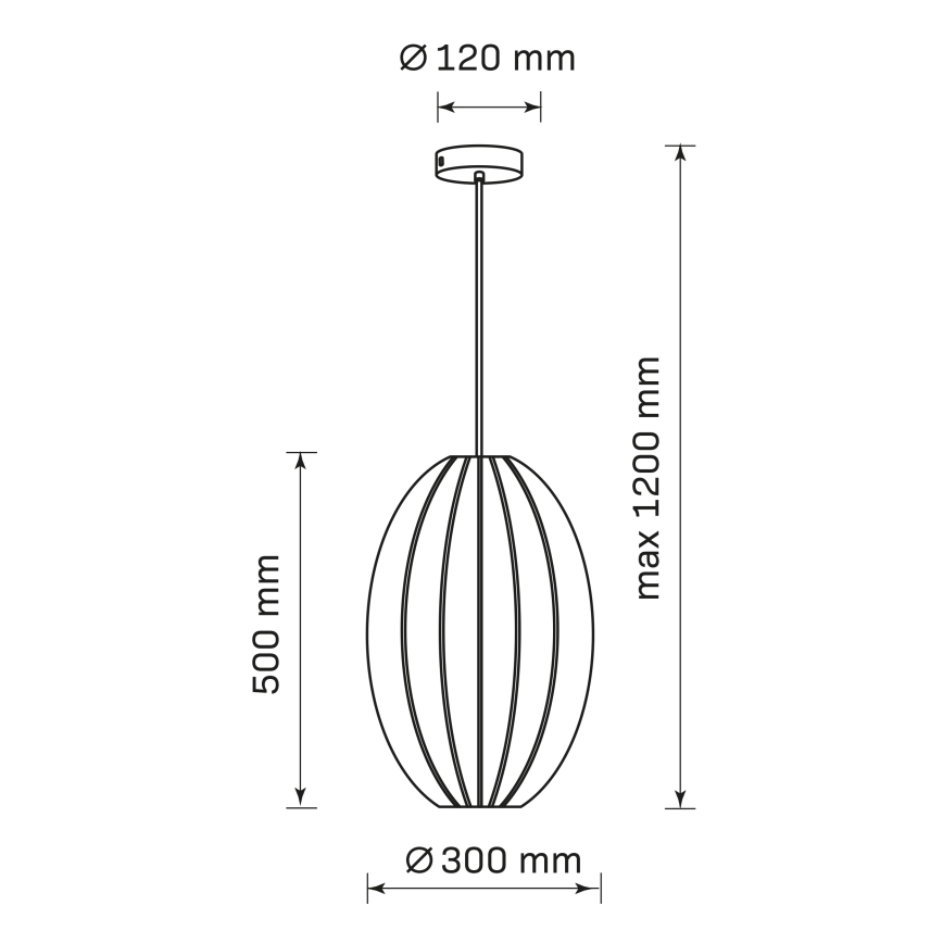 Lampadario a sospensione con filo KAREI 1xE27/20W/230V diametro 30 cm nero