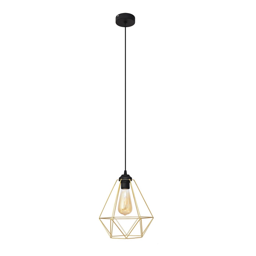 Lampadario a sospensione con filo KARO 1xE27/15W/230V oro/nero