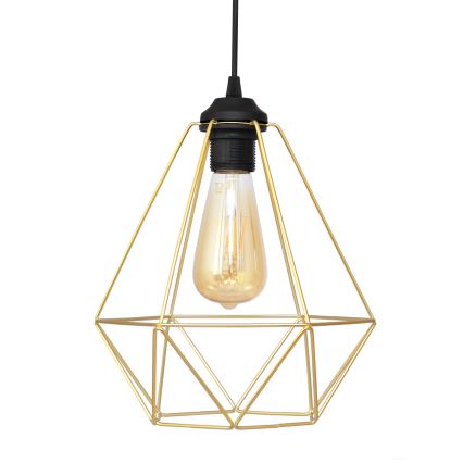 Lampadario a sospensione con filo KARO 1xE27/15W/230V oro/nero