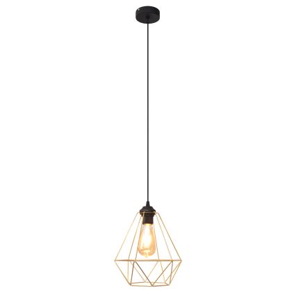 Lampadario a sospensione con filo KARO 1xE27/15W/230V oro/nero
