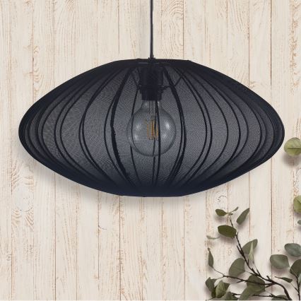 Lampadario a sospensione con filo KINU 1xE27/20W/230V diametro 50 cm nero