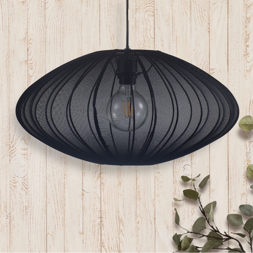 Lampadario a sospensione con filo KINU 1xE27/20W/230V diametro 50 cm nero