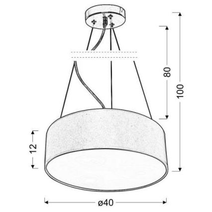 Lampadario a sospensione con filo KIOTO 3xE27/40W/230V