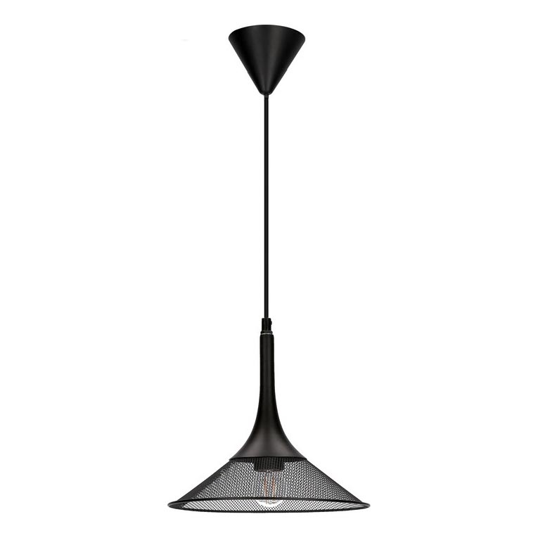 Lampadario a sospensione con filo KIRUNA 1xE27/40W/230V diametro 25 cm nero