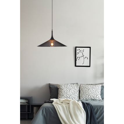 Lampadario a sospensione con filo KIRUNA 1xE27/40W/230V diametro 50 cm nero