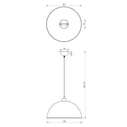 Lampadario a sospensione con filo KITCHEN 1xE27/15W/230V bianco