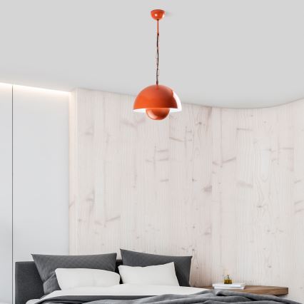 Lampadario a sospensione con filo KURE 1xE27/40W/230V arancione