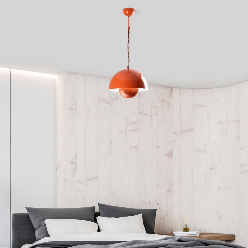 Lampadario a sospensione con filo KURE 1xE27/40W/230V arancione