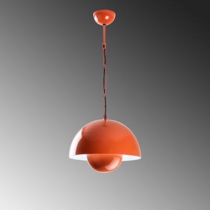 Lampadario a sospensione con filo KURE 1xE27/40W/230V arancione