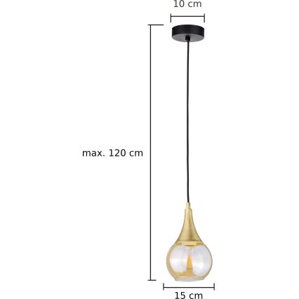 Lampadario a sospensione con filo LACRIMA HONEY 1xE27/60W/230V