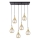 Lampadario a sospensione con filo LACRIMA HONEY 6xE27/60W/230V nero/oro/fumé beige