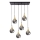 Lampadario a sospensione con filo LACRIMA SMOKY 6xE27/60W/230V nero/oro/fumé nero
