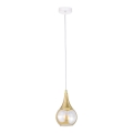 Lampadario a sospensione con filo LACRIMA WHITE 1xE27/60W/230V