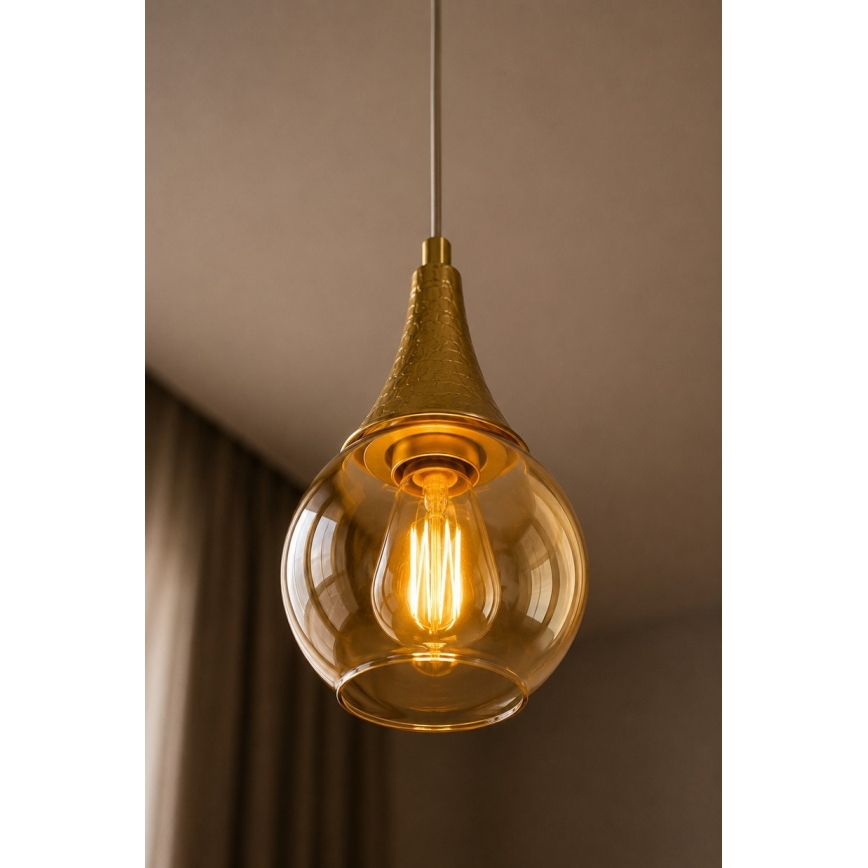 Lampadario a sospensione con filo LACRIMA WHITE 1xE27/60W/230V