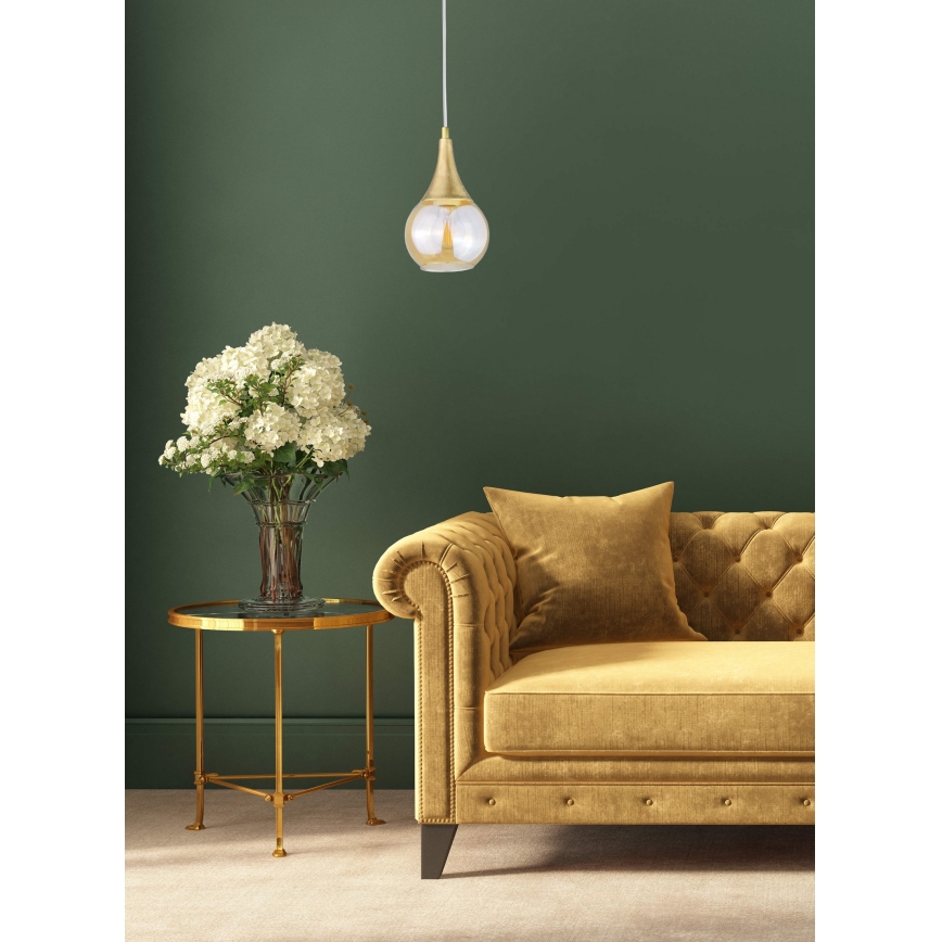 Lampadario a sospensione con filo LACRIMA WHITE 1xE27/60W/230V