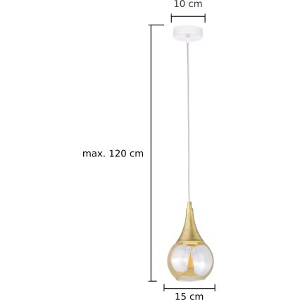 Lampadario a sospensione con filo LACRIMA WHITE 1xE27/60W/230V