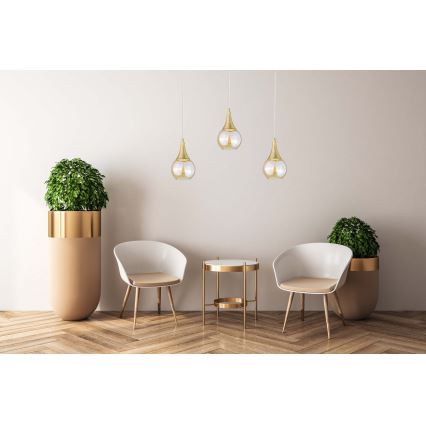Lampadario a sospensione con filo LACRIMA WHITE 3xE27/60W/230V