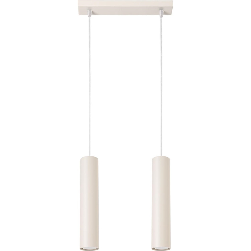 Lampadario a sospensione con filo LAGOS 2xGU10/10W/230V color crema