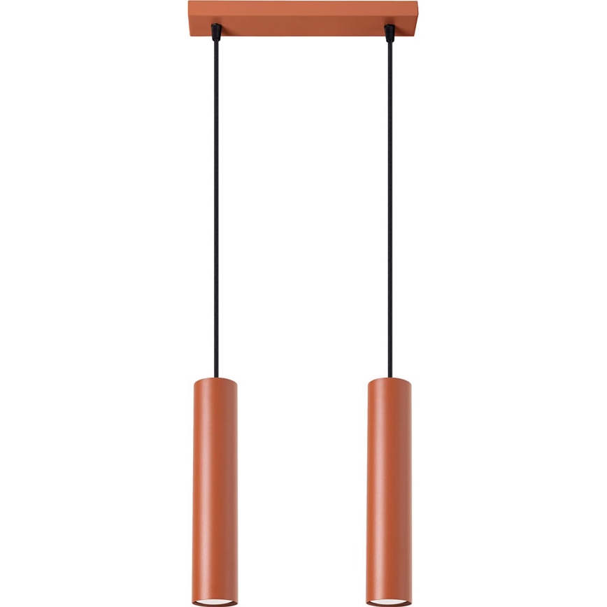 Lampadario a sospensione con filo LAGOS 2xGU10/10W/230V rosso