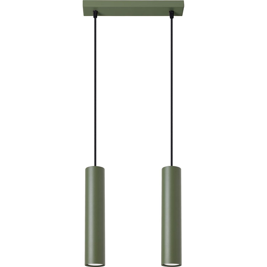 Lampadario a sospensione con filo LAGOS 2xGU10/10W/230V verde