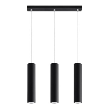 Lampadario a sospensione con filo LAGOS 3 3xGU10/10W/230V nero