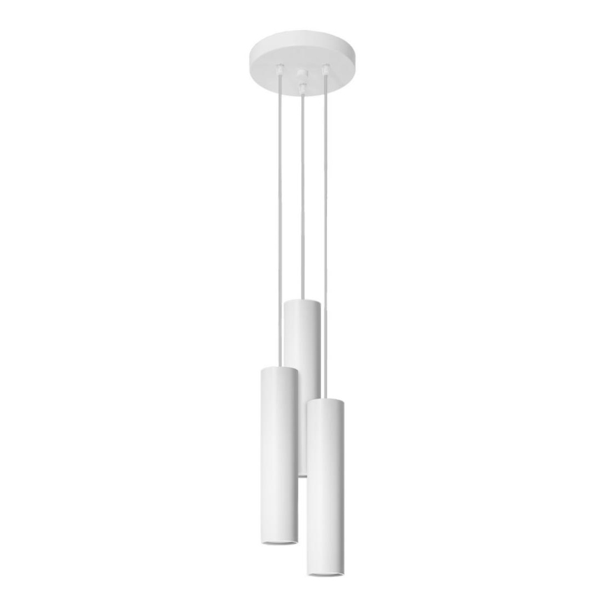 Lampadario a sospensione con filo LAGOS 3xGU10/10W/230V bianco