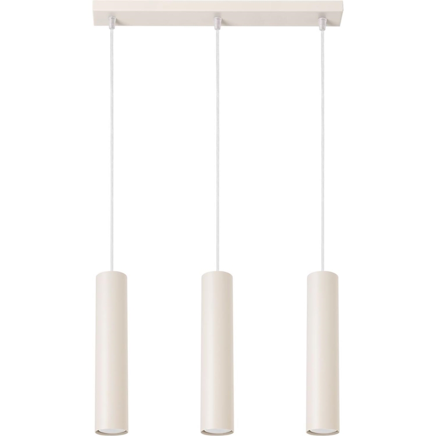Lampadario a sospensione con filo LAGOS 3xGU10/10W/230V color crema