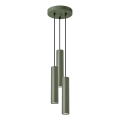 Lampadario a sospensione con filo LAGOS 3xGU10/10W/230V verde
