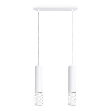Lampadario a sospensione con filo LAMI 2xGU10/10W/230V bianco