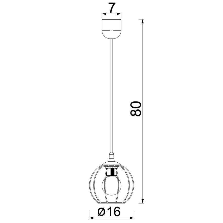 Lampadario a sospensione con filo LAPS 1xE27/15W/230W nero