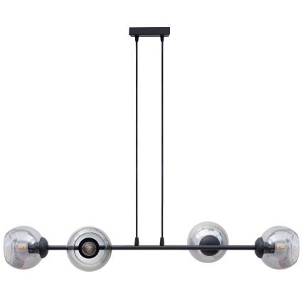 Lampadario a sospensione con filo LATIL 4xE27/60W/230V nero
