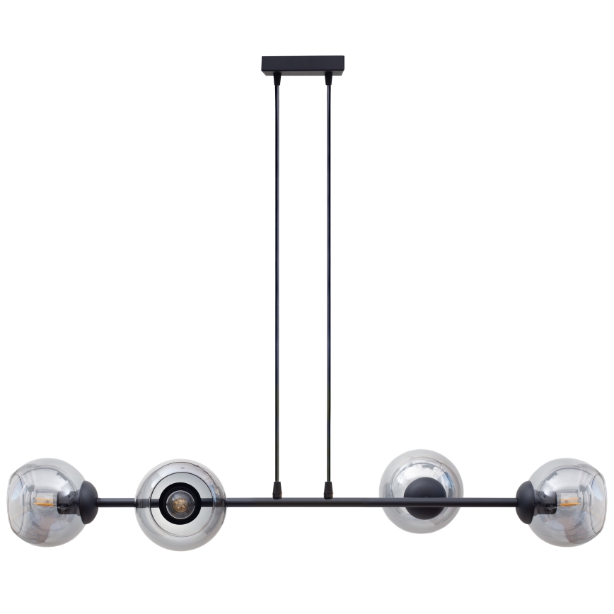 Lampadario a sospensione con filo LATIL 4xE27/60W/230V nero