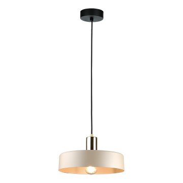 Lampadario a sospensione con filo LATTE 1xE27/60W/230V beige/nero/cromo lucido