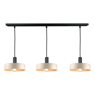 Lampadario a sospensione con filo LATTE 3xE27/60W/230V beige/nero