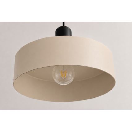 Lampadario a sospensione con filo LATTE 3xE27/60W/230V beige/nero