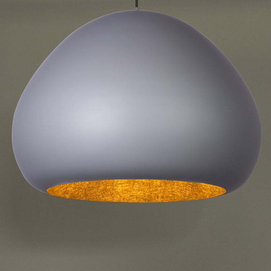 Lampadario a sospensione con filo LAVA 1xE27/15W/230V grigio/oro