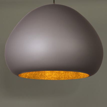 Lampadario a sospensione con filo LAVA 1xE27/15W/230V taupe/oro