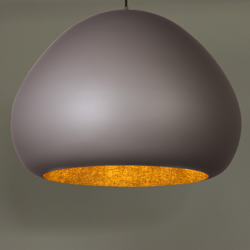 Lampadario a sospensione con filo LAVA 1xE27/15W/230V taupe/oro