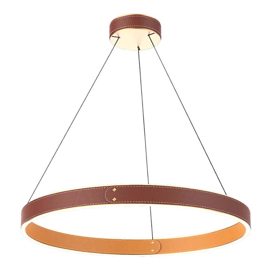 Lampadario a sospensione con filo LEATHER LED/47,8W/230V marrone/arancione