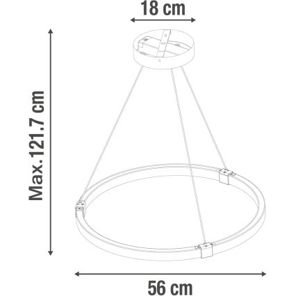 Lampadario a sospensione con filo LED dimmerabile CASSINI LED/33W/230V 2700-6500K + telecomando
