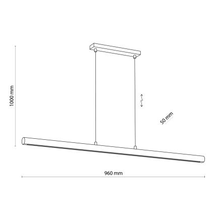 Lampadario a sospensione con filo LED dimmerabile GIACINTO LED/30W/230V