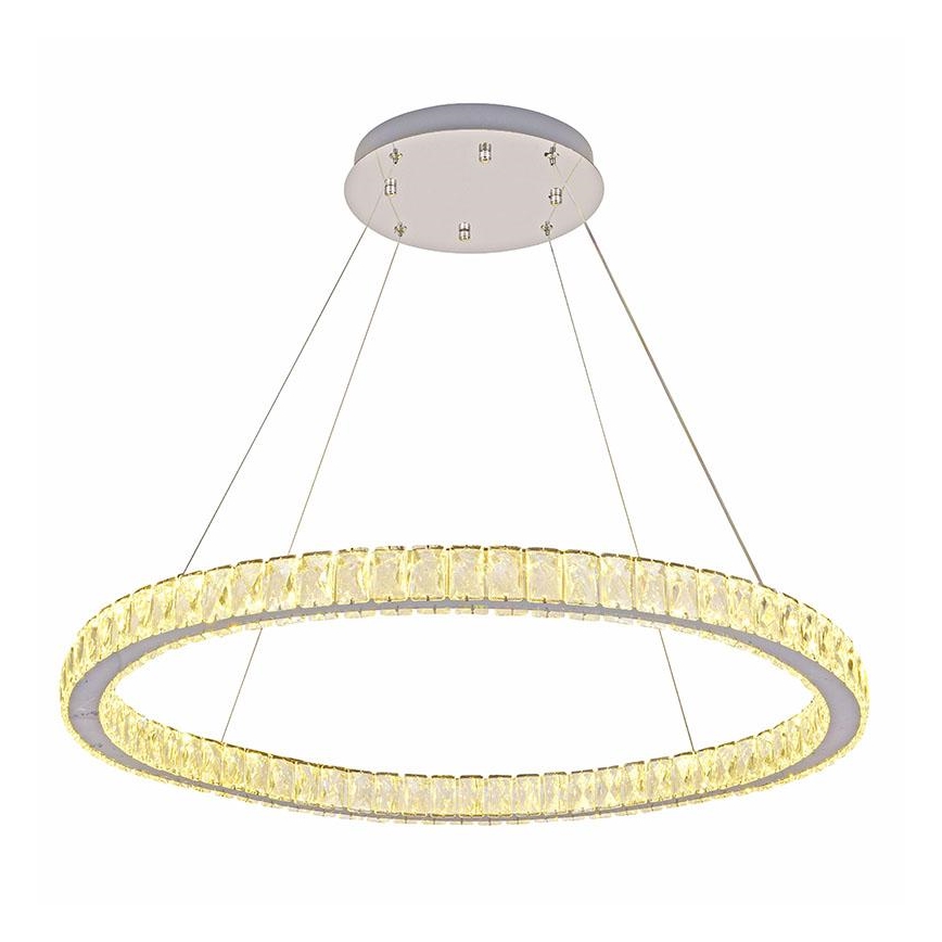 LED Dimmerabile cristallo lampadario su filo LED/100W/230V 3000-6500K argento + telecomando