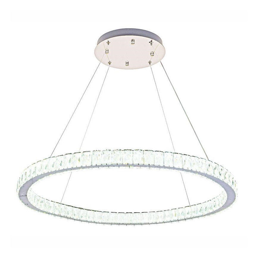 LED Dimmerabile cristallo lampadario su filo LED/100W/230V 3000-6500K argento + telecomando