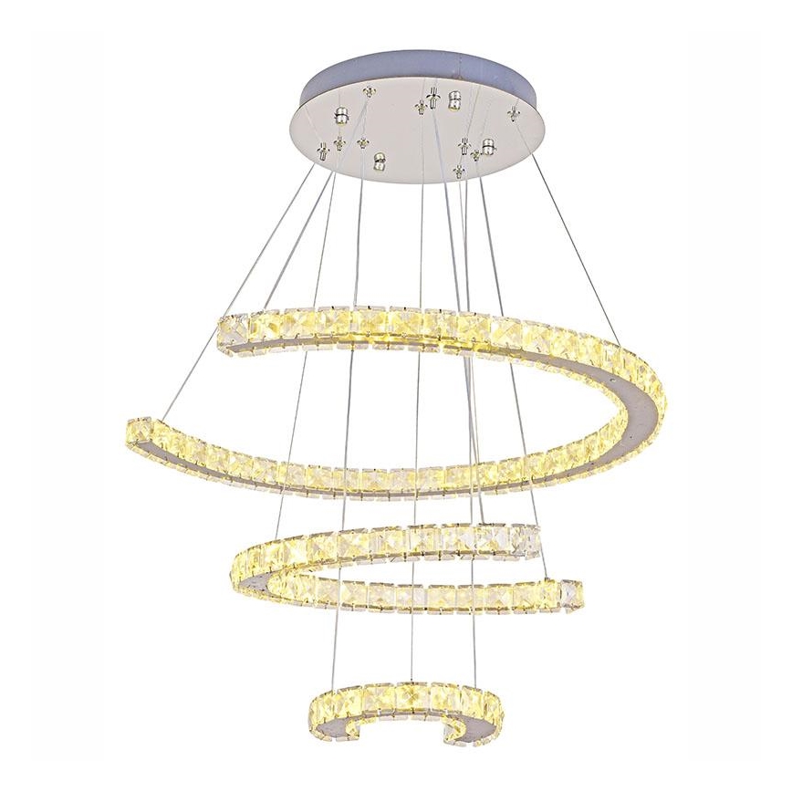LED Dimmerabile cristallo lampadario su filo LED/100W/230V 3000-6500K argento + telecomando