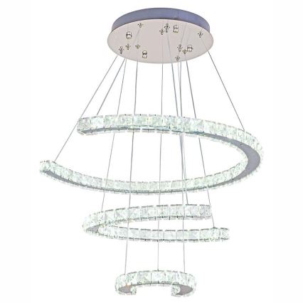 LED Dimmerabile cristallo lampadario su filo LED/100W/230V 3000-6500K argento + telecomando