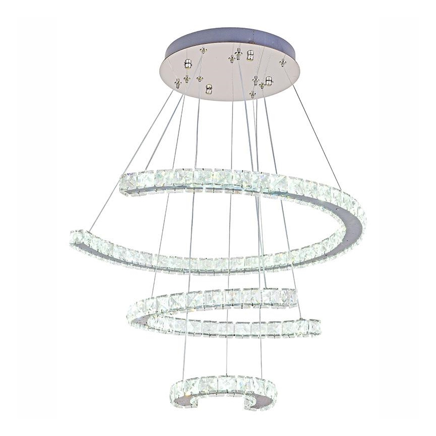 LED Dimmerabile cristallo lampadario su filo LED/100W/230V 3000-6500K argento + telecomando