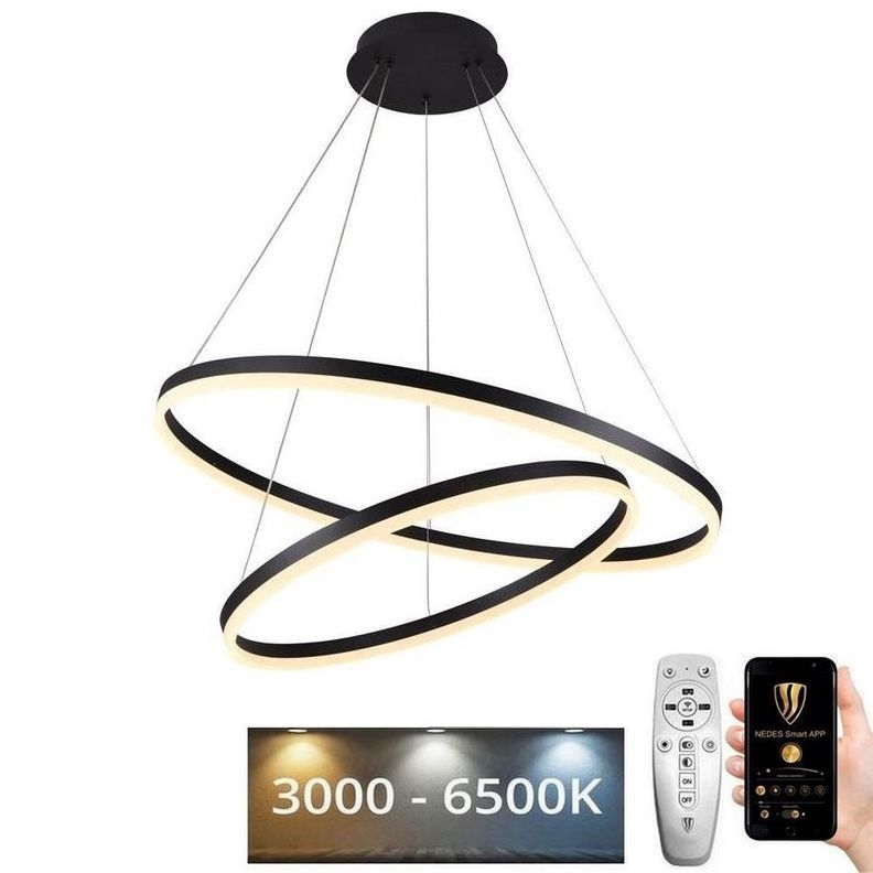 Lampadario a sospensione con filo LED dimmerabile LED/100W/230V 3000-6500K diametro 80 cm + telecomando
