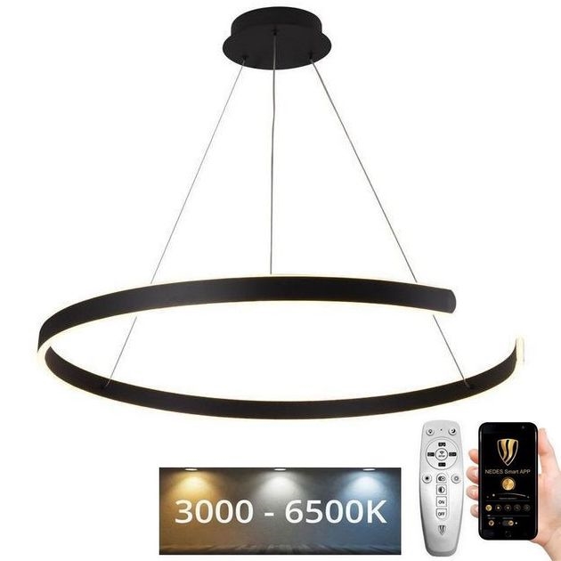 Lampadario a sospensione con filo LED dimmerabile LED/100W/230V 3000-6500K diametro 80 cm + telecomando