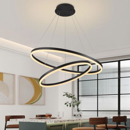 Lampadario a sospensione con filo LED dimmerabile LED/100W/230V 3000-6500K diametro 80 cm + telecomando