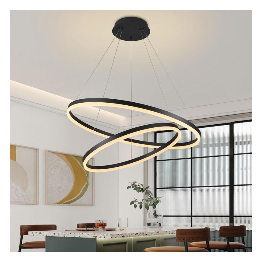 Lampadario a sospensione con filo LED dimmerabile LED/100W/230V 3000-6500K diametro 80 cm + telecomando